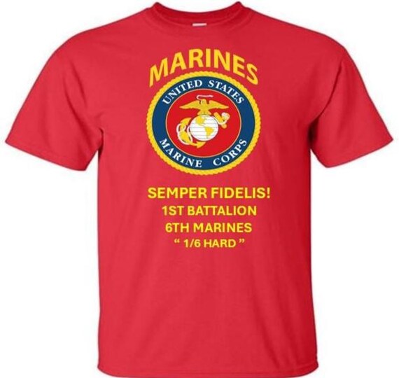 1st Battalion 6TH Marines * 1/6 HARD* Semper Fidelis * Marines*USMC Officially Licensed
