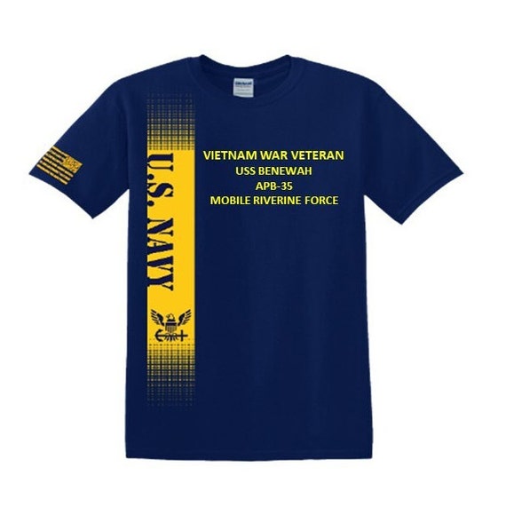 USS Benewah APB-35 Vietnam War Veteran *Mobile Riverine Force*Navy Verticle-Vinyl & Silk Screen.*Officially Navy Licensed Shirt