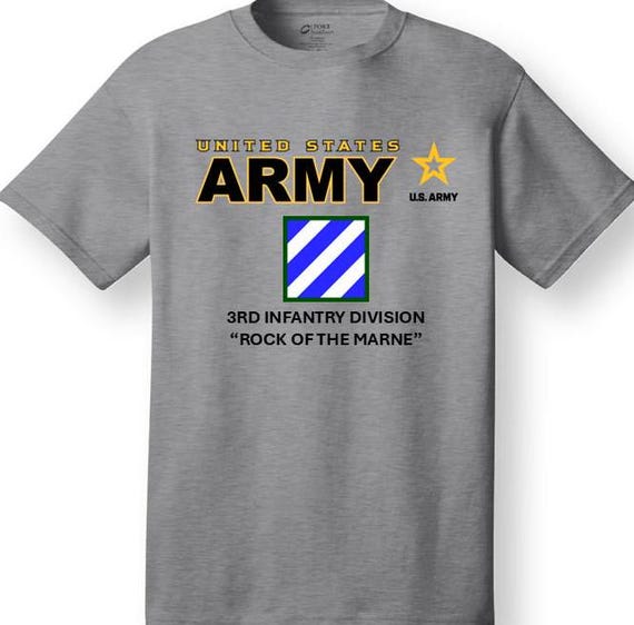 3rd Infantry Division* Rock of the Marne* Emblem* Shirt. These shirt are customized*Army Officially Licensed