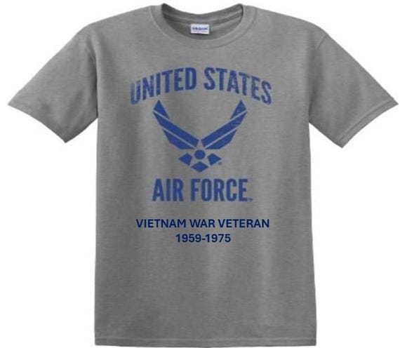 Vietnam War Veteran *1959-1975. Distressed/Subdued U.S. Air Force Shirt. Officially Licensed USAF