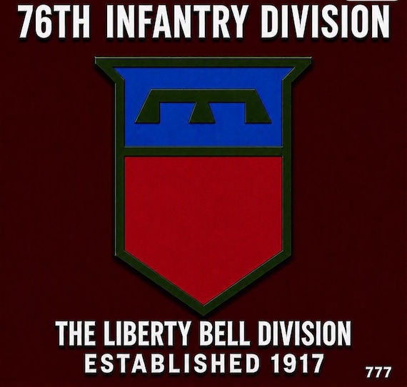 76TH Infantry Division* The Liberty Bell Division* Established 1917 * 2-Sided Vinyl Shirt. ARMY Officially Licensed