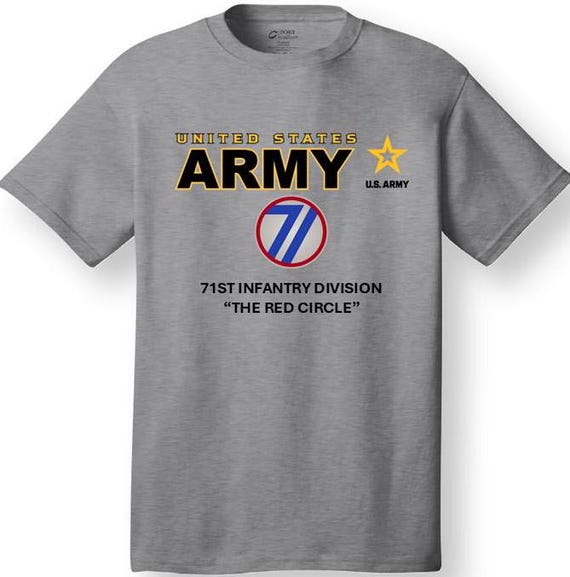 71st Infantry Division* The Red Circle * Emblem* Shirt. These shirt are customized*Army Officially Licensed