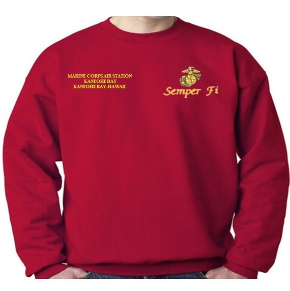 Marine Corps Air Station Kaneohe Bay * Kaneohe Bay - Hawaii Sweatshirt. Embroidered Left & Right Chest Sweatshirt. Officially Licensed