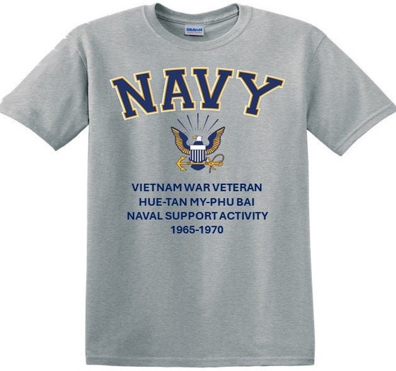 Hue-Tan My-Phu Bai Naval Support Activity*Vietnam War Veteran* 1965-1970* Navy Eagle *T-Shirt. Navy Officially Licensed.
