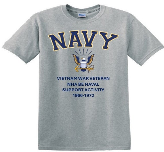 Nha Be Naval Support Activity*Vietnam War Veteran* 1966-1972* Navy Eagle *T-Shirt. Navy Officially Licensed.