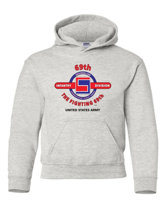 69th Infantry Division"The Fighting 69th" Battle & Campaign Hoodie Sweatshirt w/Pockets.