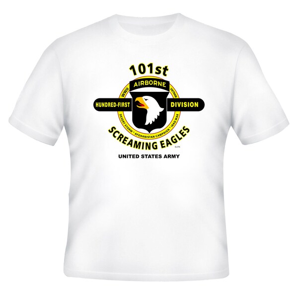 T-Shirt US Military Army 101st Airborne Screaming Eagles &ndash; Taglia X-Large, Cotone