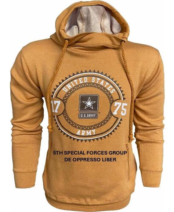 5TH Special Forces Group* De Oppresso Liber * U.S. Army Vintage Premium Camel Hoodie. Army Officially Licensed