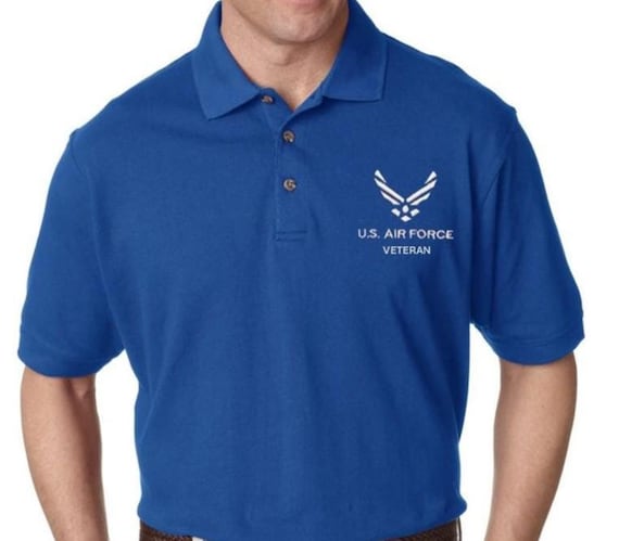 AIR FORCE VETERAN polo shirt "Wings" -Embroidered  Polo-Golf Shirt Officially Licensed