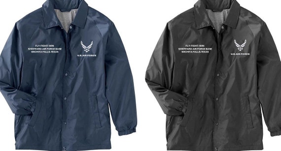 Sheppard Air Force Base * Wichita Falls-Texas* Coaches Jacket *Embroidered Right & Left Chest. USAF Officially Licensed.