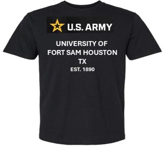 ARMY* University of Fort Sam Houston* Est 1890* Texas. U.S.Army shirt.  (Army Officially Licensed)