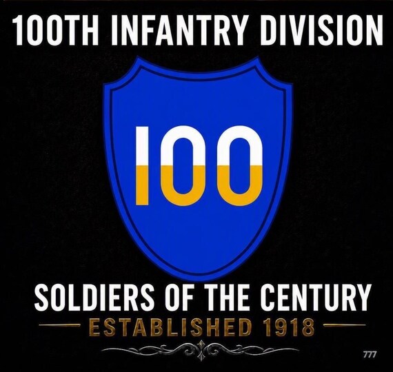 100TH Infantry Division* Soldiers of the Century* Established 1918 * 2-Sided Vinyl Shirt. ARMY Officially Licensed