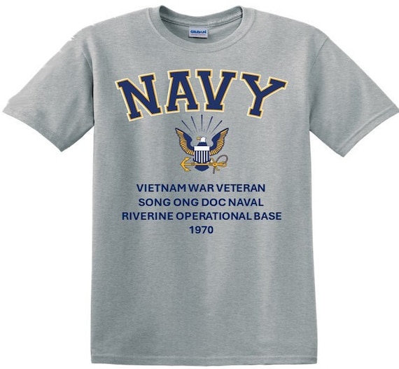 Song Ong Doc Naval Riverine Operational Base*Vietnam War Veteran* 1970* Navy Eagle *T-Shirt. Navy Officially Licensed.