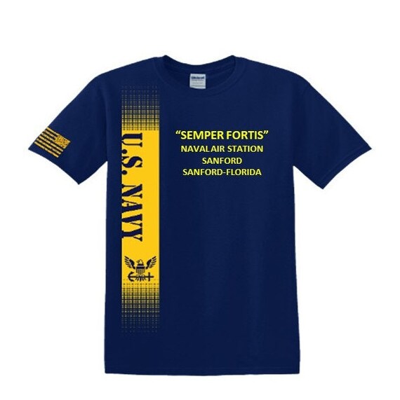 Naval Air Station Sanford* Sanford-Florida * Semper Fortis*Navy Verticle-Vinyl & Silk Screen.*Officially Navy Licensed Shirt