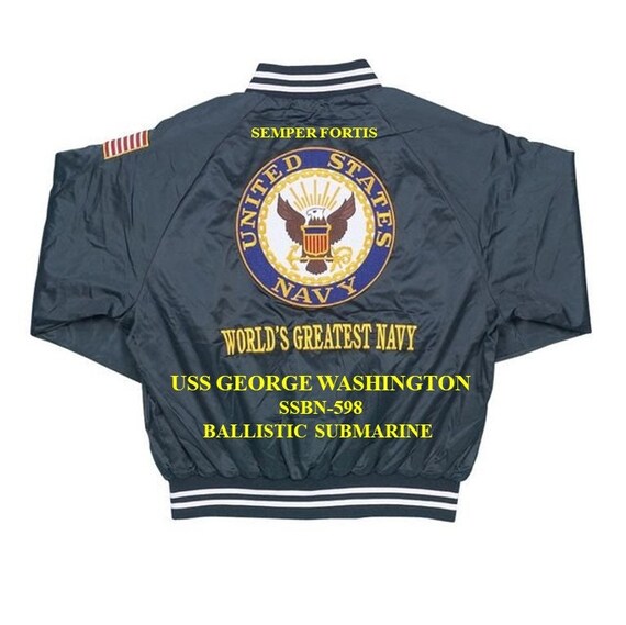 USS George Washington  SSBN-598 Submarine Navy Embroidered 1-Sided Satin Jacket (Back Only) Officially Licensed