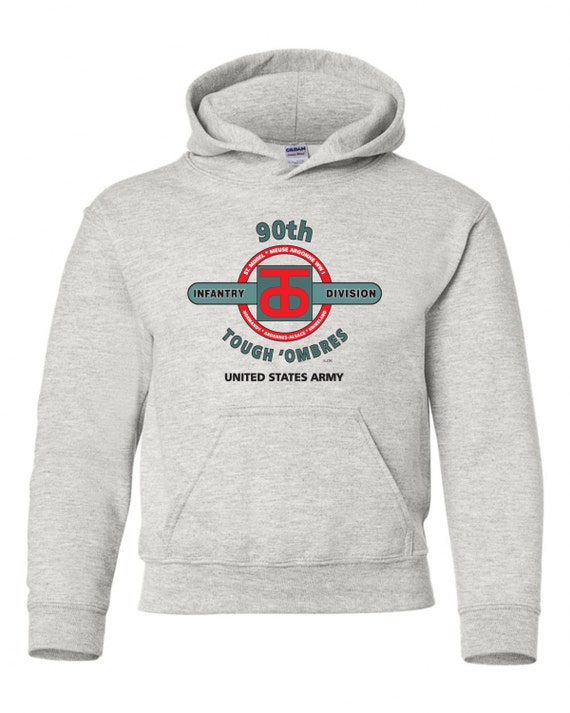 90th Infantry Division" Tough O'mbres " Battle & Campaign Hoodie Sweatshirt w/Pockets.