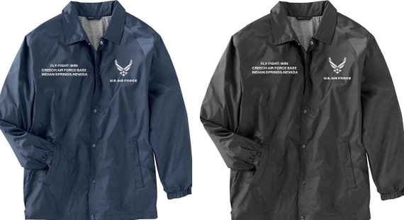 Creech Air Force Base * Indian Springs-Nevada* Coaches Jacket *Embroidered Right & Left Chest. USAF Officially Licensed.