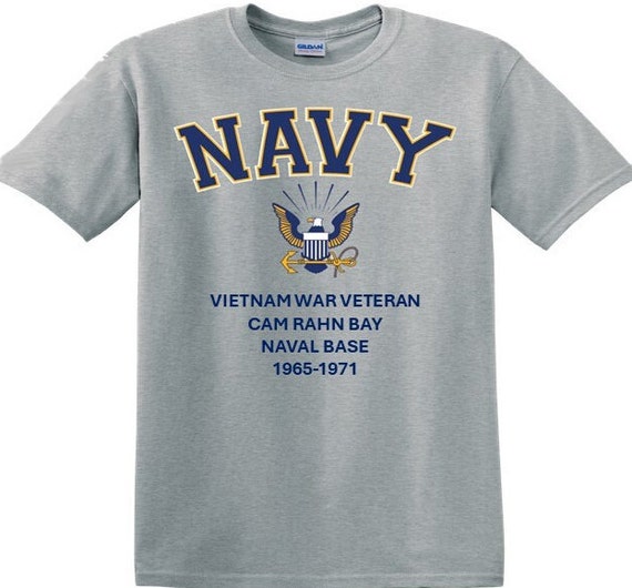 Cam Rahn Bay Naval Base*Vietnam War Veteran* 1965-1971* Navy Eagle *T-Shirt. Navy Officially Licensed