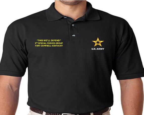 5th Special Forces Group*Fort Campbell-Kentucky * *Embroidered polo shirt* Army Officially Licensed