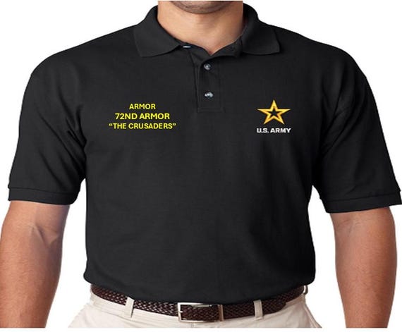 72nd Armor* The Crusaders * Armor *Embroidered polo shirt* Army Officially Licensed