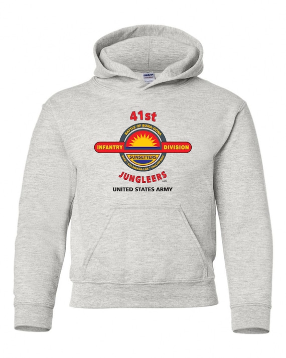 41st Infantry Division"Jungleers" Battle & Campaign Hoodie Sweatshirt w/Pockets.