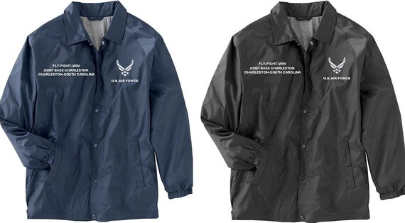 Joint Base Charleston *Charleston-South Carolina* Coaches Jacket *Embroidered Right & Left Chest. USAF Officially Licensed.