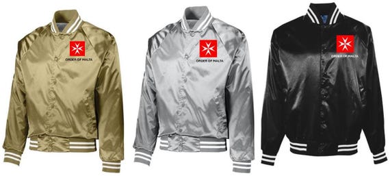 Order Of Malta*Knights of Malta. Vinyl Image on Front of Satin Jackets.