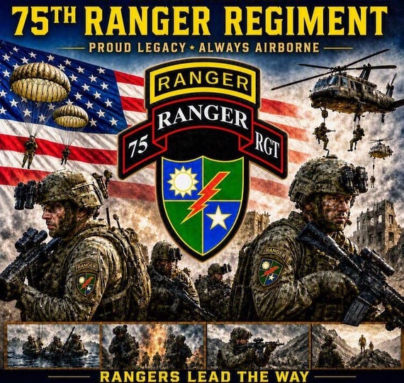 ARMY Ranger* 75th Ranger Regiment* Rangers Lead the Way* 2-Sided Vinyl Shirt. ARMY Officially Licensed