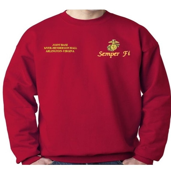 Joint Base Myer-Henderson Hall Arlington-Virgina Sweatshirt. Embroidered Left & Right Chest Sweatshirt. Officially Licensed