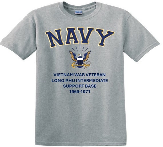 Long Phu Intermediate Support Base*Vietnam War Veteran* 1969-1971* Navy Eagle *T-Shirt. Navy Officially Licensed.