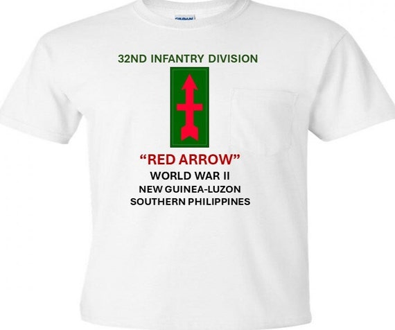 32nd Infantry Division *Red Arrow* World War II-New Guinea-Southern Philippines Luzon Shirt