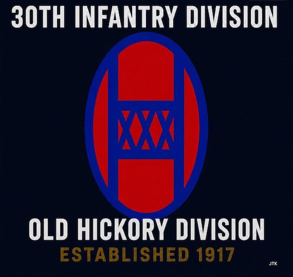 30TH Infantry Division* OLD HICKORY Division * Established 1917* 2-Sided Vinyl Shirt. ARMY Officially Licensed