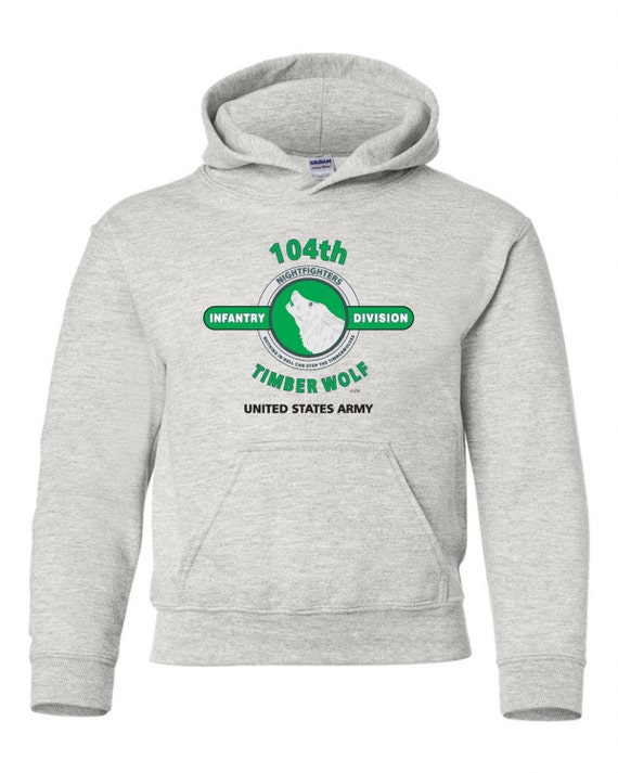 104th Infantry Division" Timber Wolf " Battle & Campaign Hoodie Sweatshirt w/Pockets.