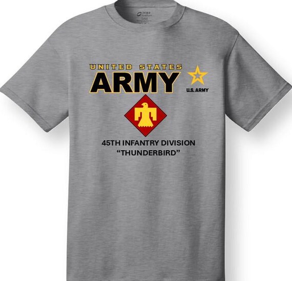 45th Infantry Division* Thunderbird * Emblem* Shirt. These shirt are customized*Army Officially Licensed