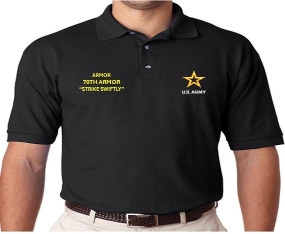 70th Armor* Strike Swiftly * Armor *Embroidered polo shirt* Army Officially Licensed