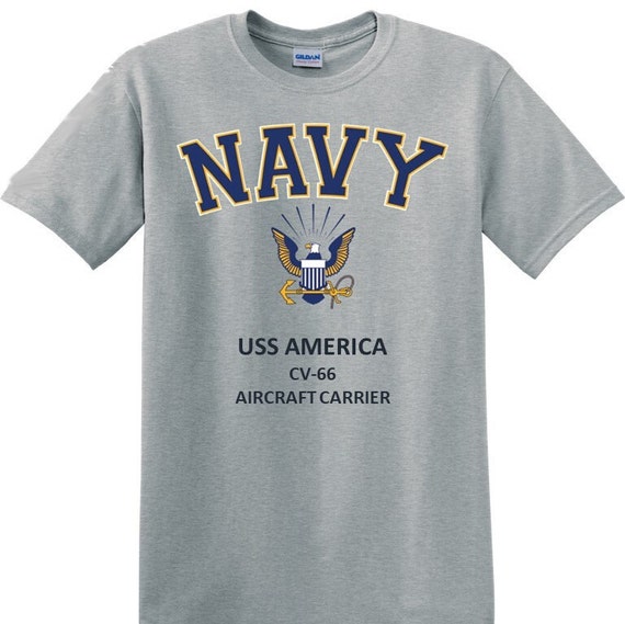USS AMERICA CV-66*Aircraft Carrier* Navy Eagle *T-Shirt. Officially Licensed