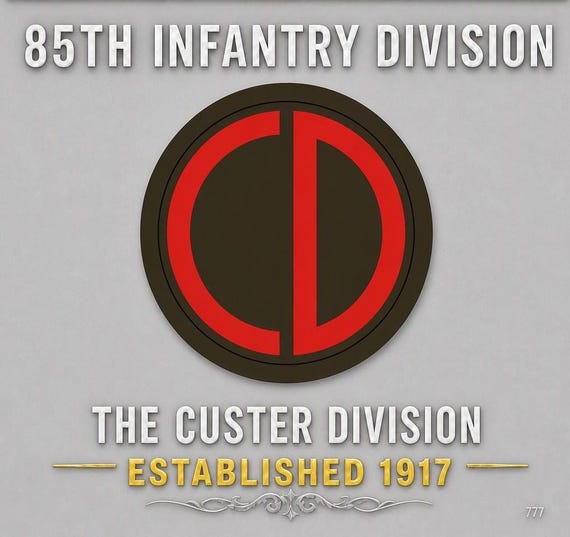 85TH Infantry Division* The Custer Division* Established 1917 * 2-Sided Vinyl Shirt. ARMY Officially Licensed