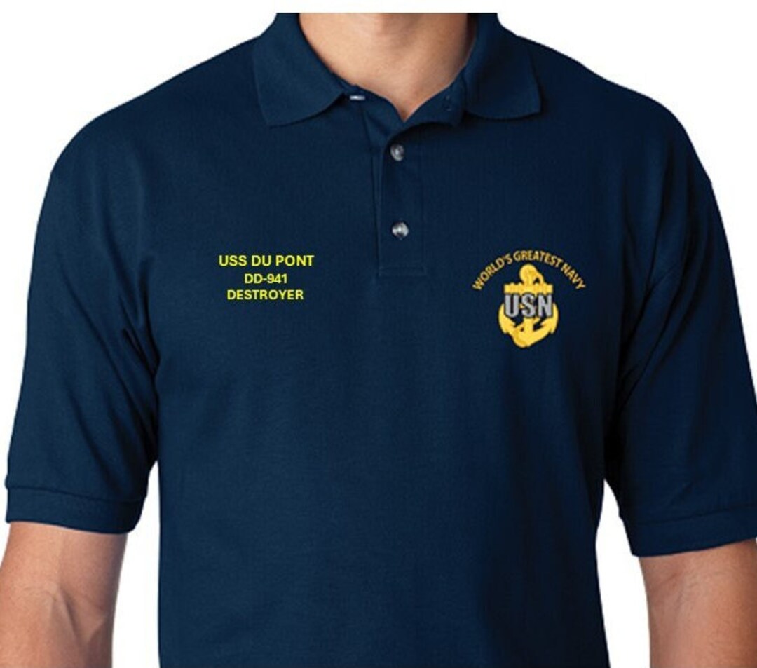 USS Du Pont DD-941 * Destroyer* Embroidered Two Sided Polo