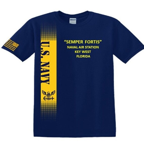 Naval Air Station Key West*Florida* Semper Fortis*Navy Verticle-Vinyl & Silk Screen.*Officially Navy Licensed Shirt