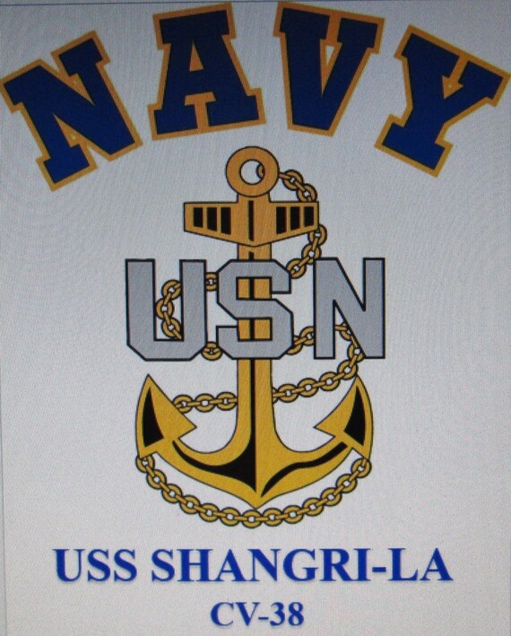 USS SHANGRI-LA CV-38 NAVY ANCHOR EMBROIDERED LIGHT WEIGHT POLO SHIRT