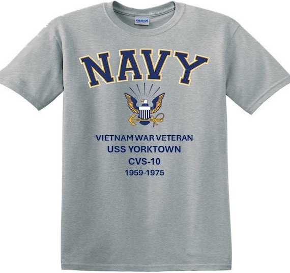 USS Yorktown  CVS-10*Vietnam War Veteran* 1959-1975* Navy Eagle *T-Shirt. Navy Officially Licensed
