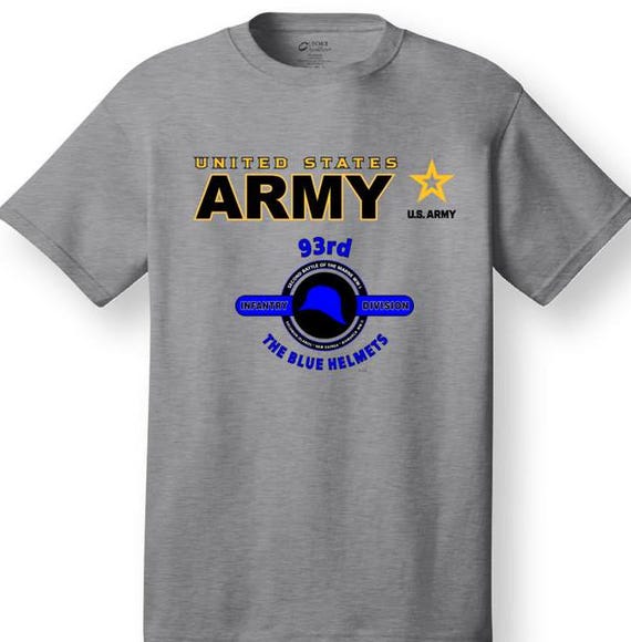 93RD Infantry Division* THE BLUE HELMETS * Emblem* Shirt. These shirt are customized*Army Officially Licensed
