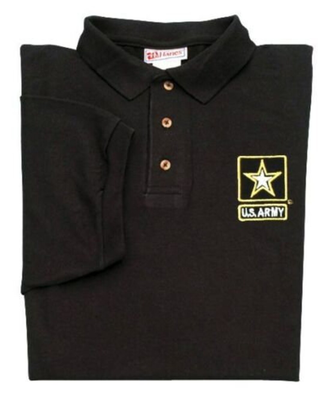 ARMY Star Polo Shirt Left Chest embroidered Black Pologolf Shirt Etsy