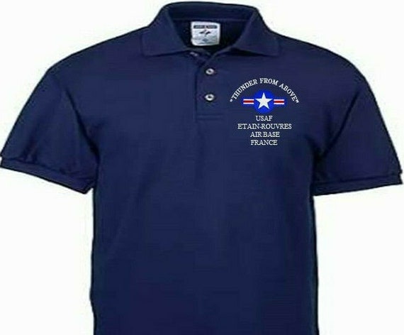 Etain Rouvres Air Base France Air Force "Thunder From Above" Embroidered Lightweight Polo Shirt