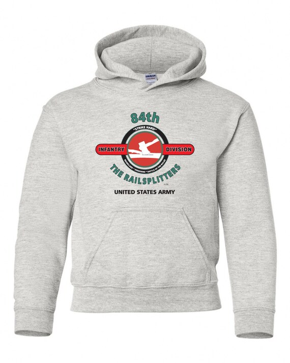 84th Infantry Division" The Railsplitters " Battle & Campaign Hoodie Sweatshirt w/Pockets.