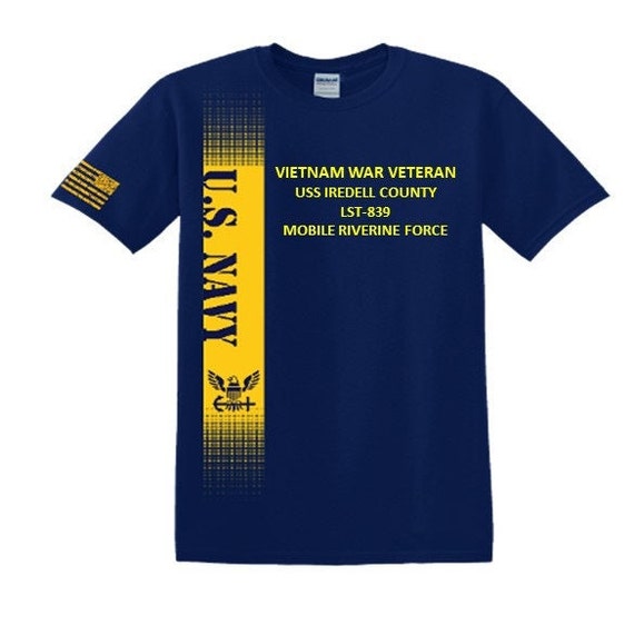 USS Iredell County  LST-839 Vietnam War Veteran*Mobile Riverine Force*Navy Verticle-Vinyl & Silk Screen.*Officially Navy Licensed Shirt
