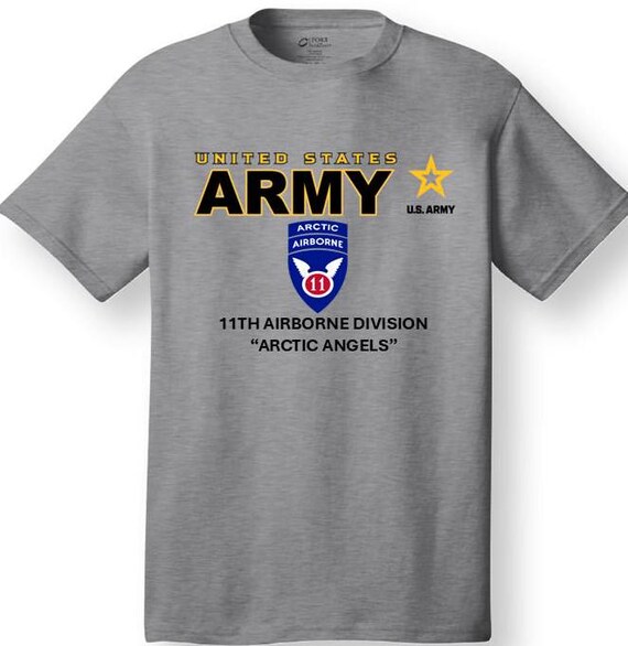 11th Airborne Division* Arctic Angels* Emblem* Shirt. These shirt are customized*Army Officially Licensed