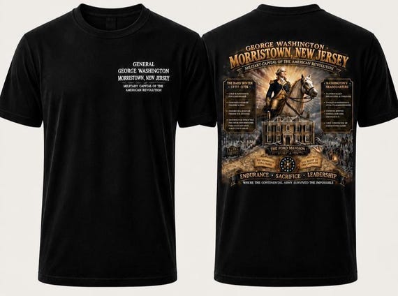 General George Washington* Morristown New Jersey*Miltiary Capital of the American Revolution 2-Sided Shirt.
