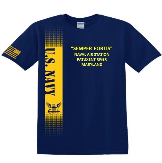 Naval Air Station Patuxent River* Maryland* Semper Fortis*Navy Verticle-Vinyl & Silk Screen.*Officially Navy Licensed Shirt