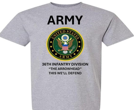 36TH Infantry Division * THE ARROWHEAD* This We'll Defend* Army Logo. Army Officially Licensed